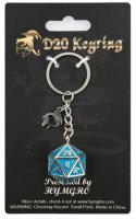 D20 Keychain with Dragon Charm Draconis (Glow In The Dark)