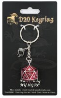 D20 Keychain with Dragon Charm Behemoth Blood on Gun Metal