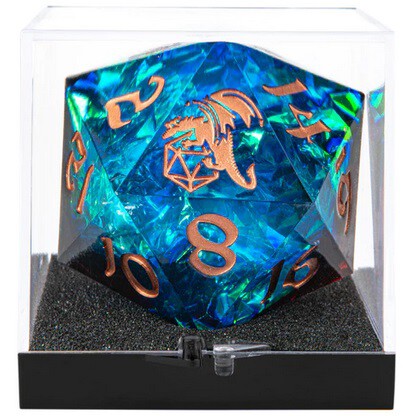 Sharp Edge Resin 55mm Chonk D20 Blue&amp;Red