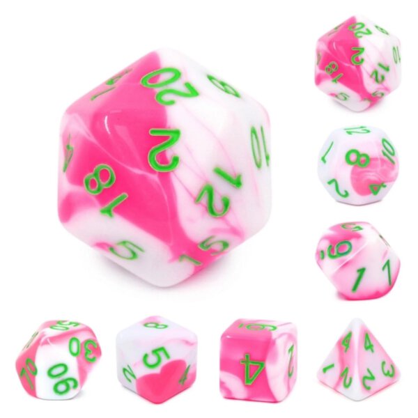 Pink Flamingo RPG Dice Set (7)