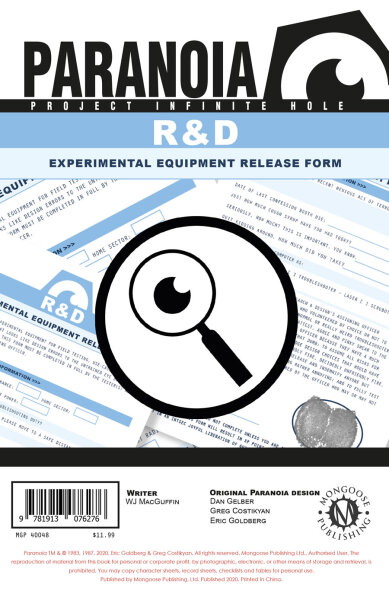 Paranoia The R &amp; D Experimental Equipment Release Form Pad