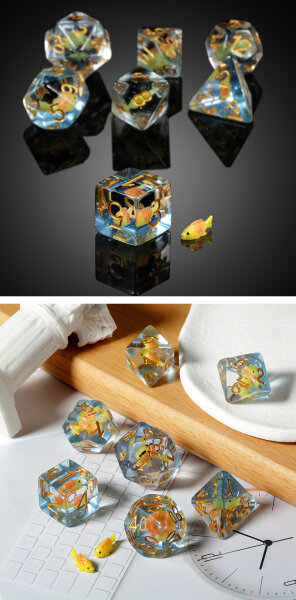 Resin Dice Set (7) Goldfish