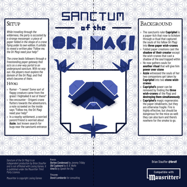 Mausritter RPG Sanctum of the Ori Mage