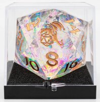 Sharp Edge Resin 55mm Chonk D20 Opal w/Copper