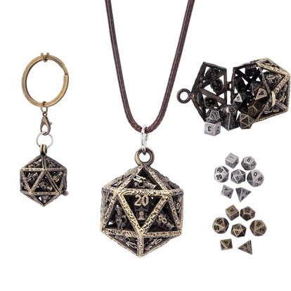 Grimskulls D20 Locket Gift Set Ancient Gold