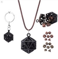 Grimskulls D20 Locket Gift Set Matt Black