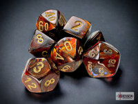 Scarab&reg; Mini-Polyhedral Blue Blood&trade;/gold 7-Die Set