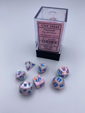 Festive&reg; Mini-Polyhedral Pop Art&trade;/blue 7-Die set