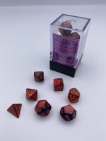 Gemini&reg; Mini-Polyhedral Purple-Red/gold 7-Die Set