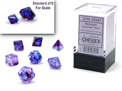 Nebula&reg; Mini-Polyhedral Nocturnal&trade;/blue Luminary&trade;7-Die Set