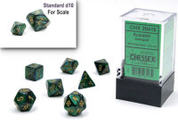 Scarab&reg; Mini-Polyhedral Jade/gold 7-Die Set