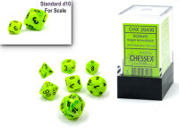 Vortex&reg; Mini-Polyhedral Bright Green/black 7-Die Set