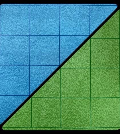 Battlemat&trade; 1&rdquo; Reversible Blue-Green Squares (23&frac12;&rdquo; x 26&rdquo; Playing Surface)