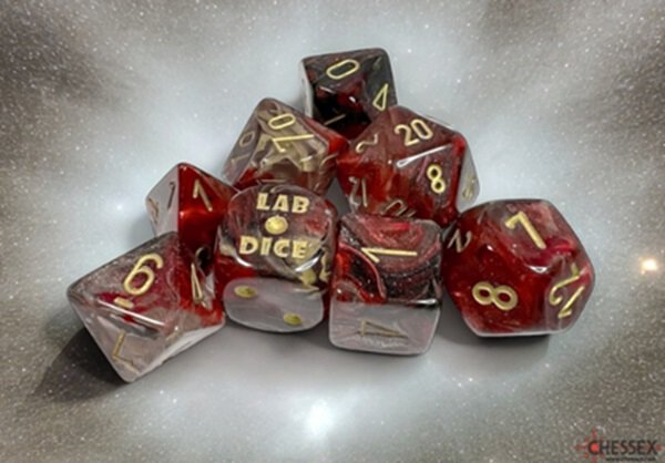 Lab Dice: Borealis Cosmos/gold Polyhedral 7-Dice Set (with bonus die)