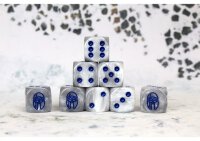 City States Faction Dice on Gray swirl Dice