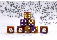 Old Dominion Faction Dice on Purple and Gold Dice