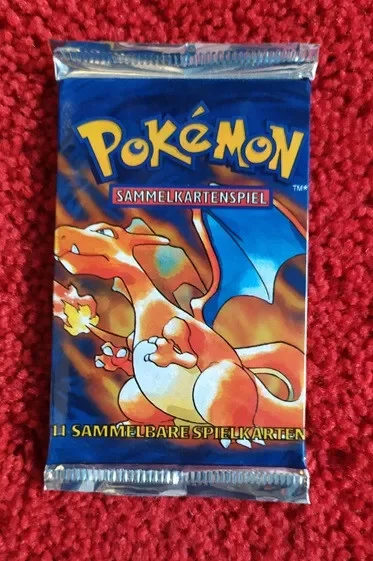 Pokemon Booster Basis Set 1. Auflage OVP Glurak - Sealed Booster (deutsch)