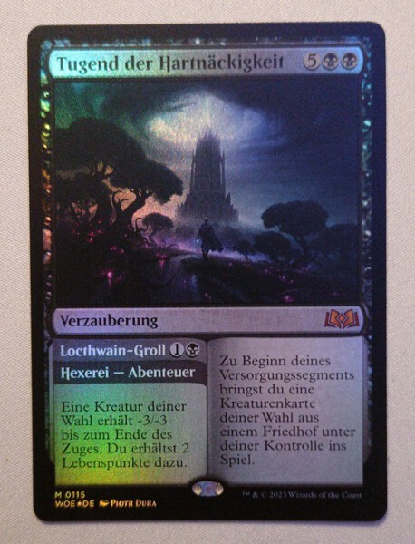 MTG Tugend der Hartn&auml;ckigkeit/Locthwain-Groll FOIL (deutsch) - Wildnis von Eldraine