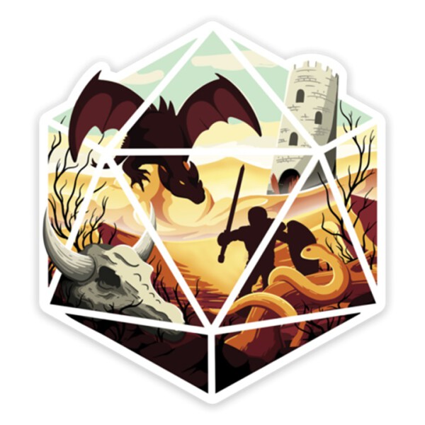 Dragon D20 Sticker